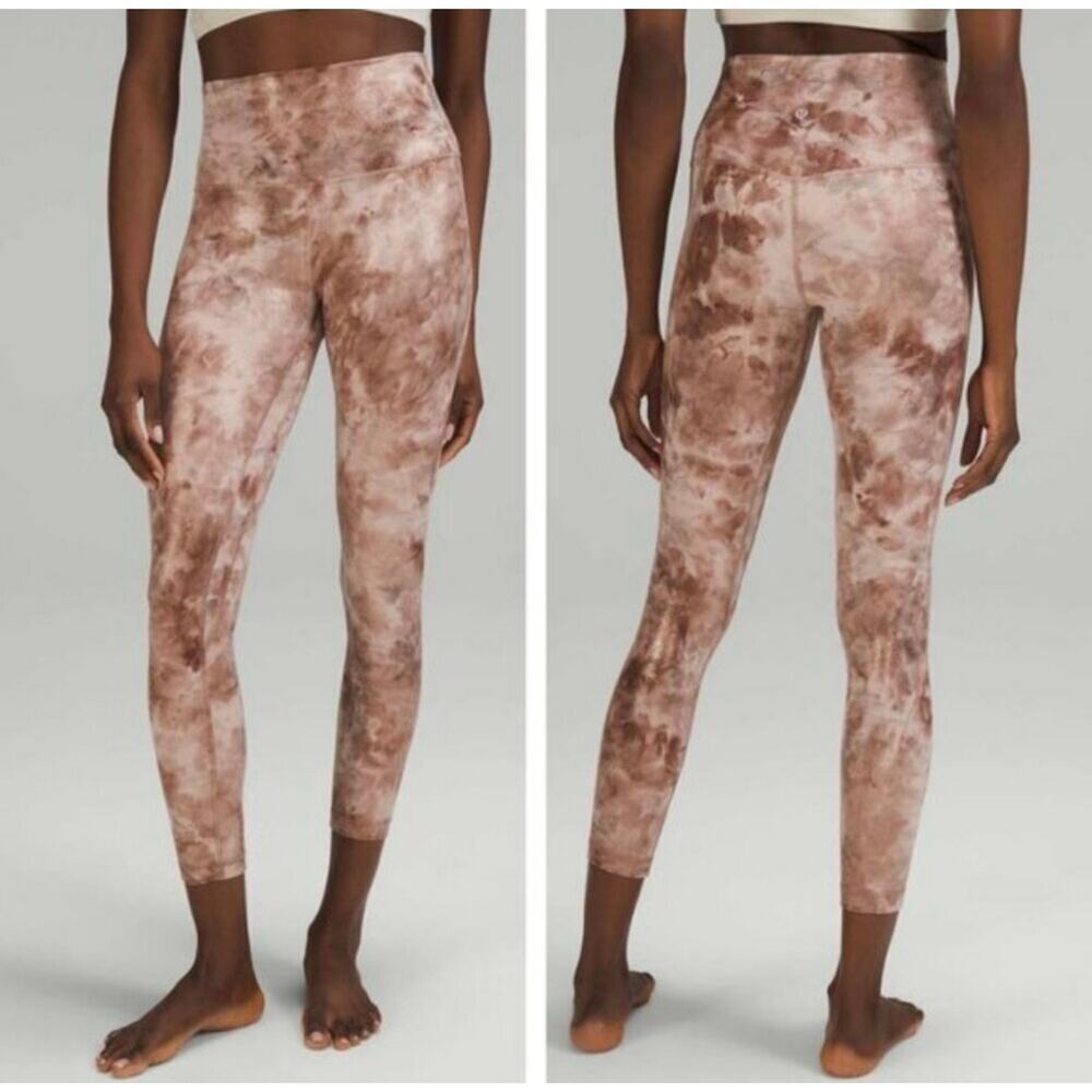 Lululemon Align High-Rise Pant 25" Sz 10 W5FBSS Diamond Dye Misty Shell Cacao